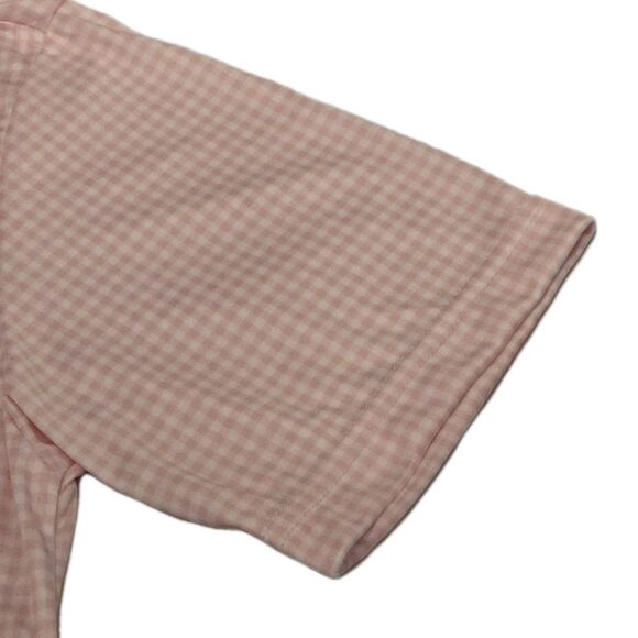 NWT Collars & Co Mens M Shirt Dress Collar Polo Pink Gingham Check Performance - Picture 4 of 7